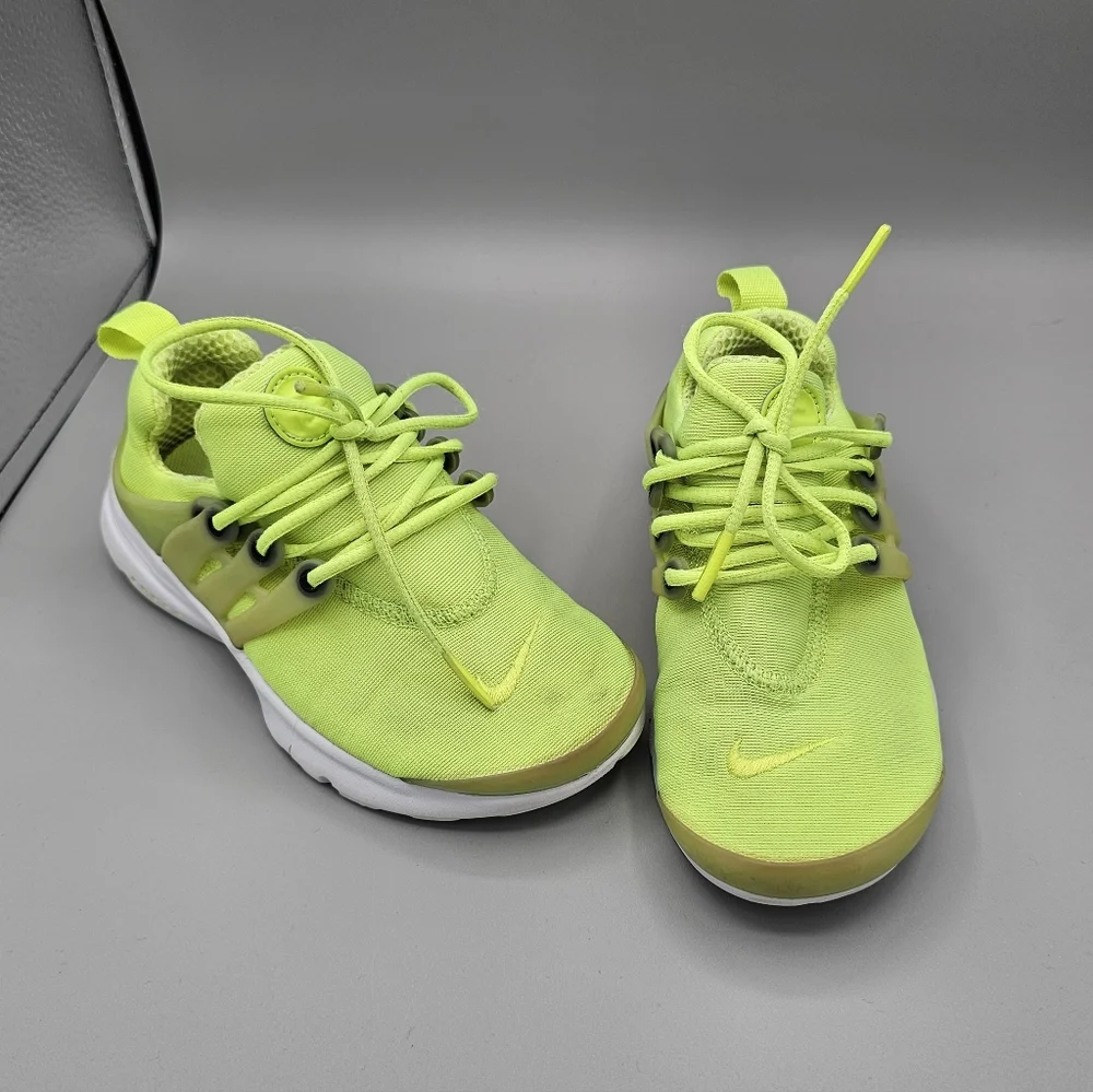 Nike Presto Neon Yellow Kids Sz 12 Boys Sneakers Shoes Slip On Easy Play Stained